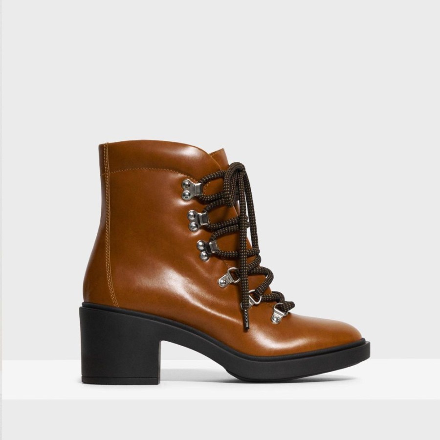 Women Theory Outlet | Hiking Boot In Leather Luggage