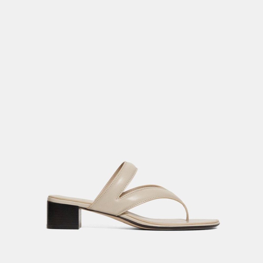 Women Theory Outlet | Belted Sandal In Leather Canvas