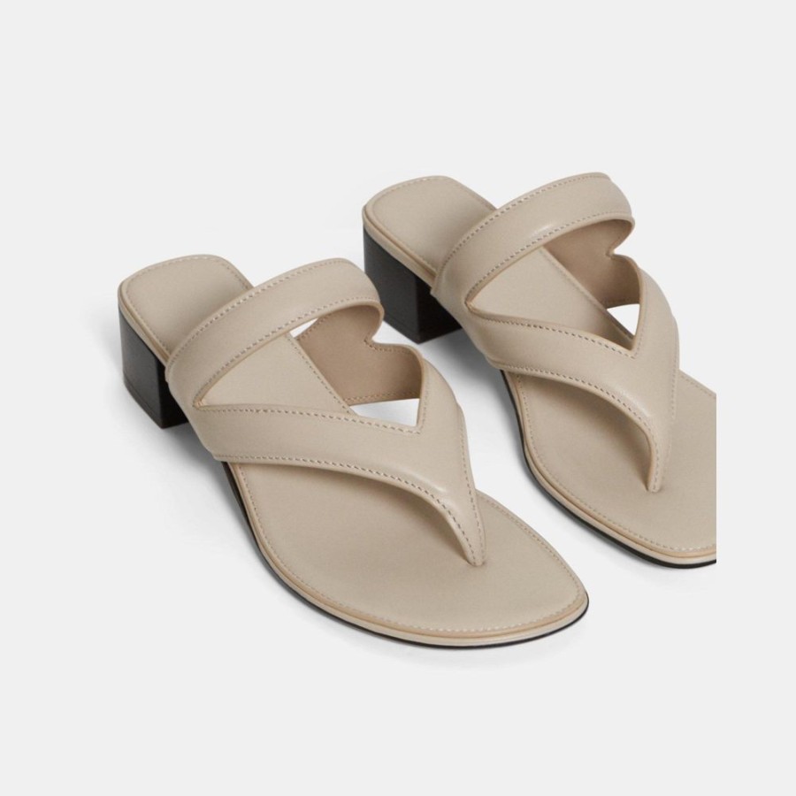 Women Theory Outlet | Belted Sandal In Leather Canvas