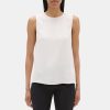 Women Theory Outlet | Straight Shell Top In Silk Georgette Ivory