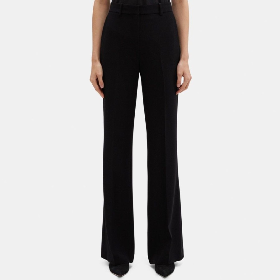 Women Theory Outlet | High-Waist Flare Pant In Crepe Black