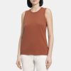 Women Theory Outlet | Easy Shell Tank In Pima Cotton Terracotta