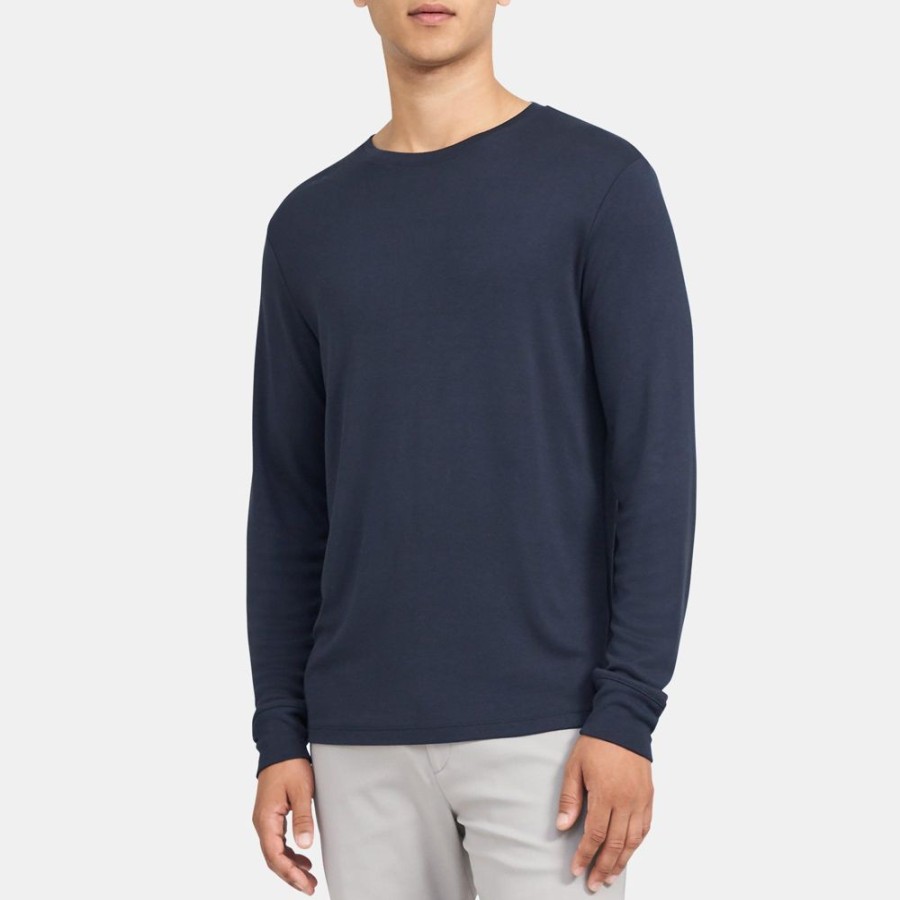 Men Theory Outlet | Relaxed Long-Sleeve Tee In Modal Jersey