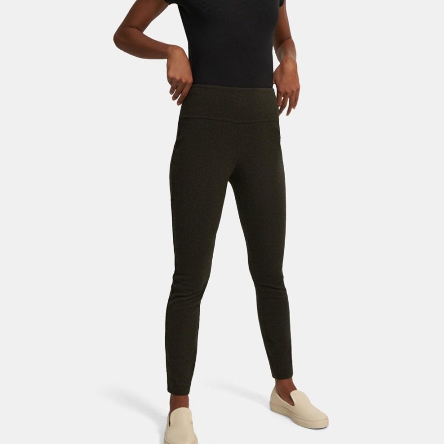 Women Theory Outlet | Yoke Legging In Compact Knit Hunter Multi