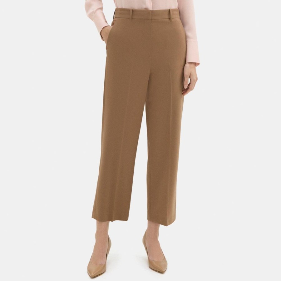 Women Theory Outlet | High-Waist Straight Pant In Sevona Stretch Wool Truffle