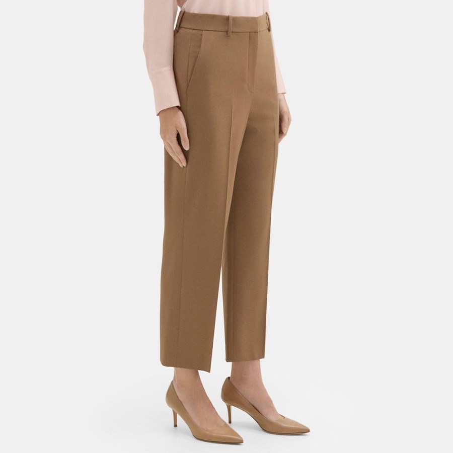 Women Theory Outlet | High-Waist Straight Pant In Sevona Stretch Wool Truffle