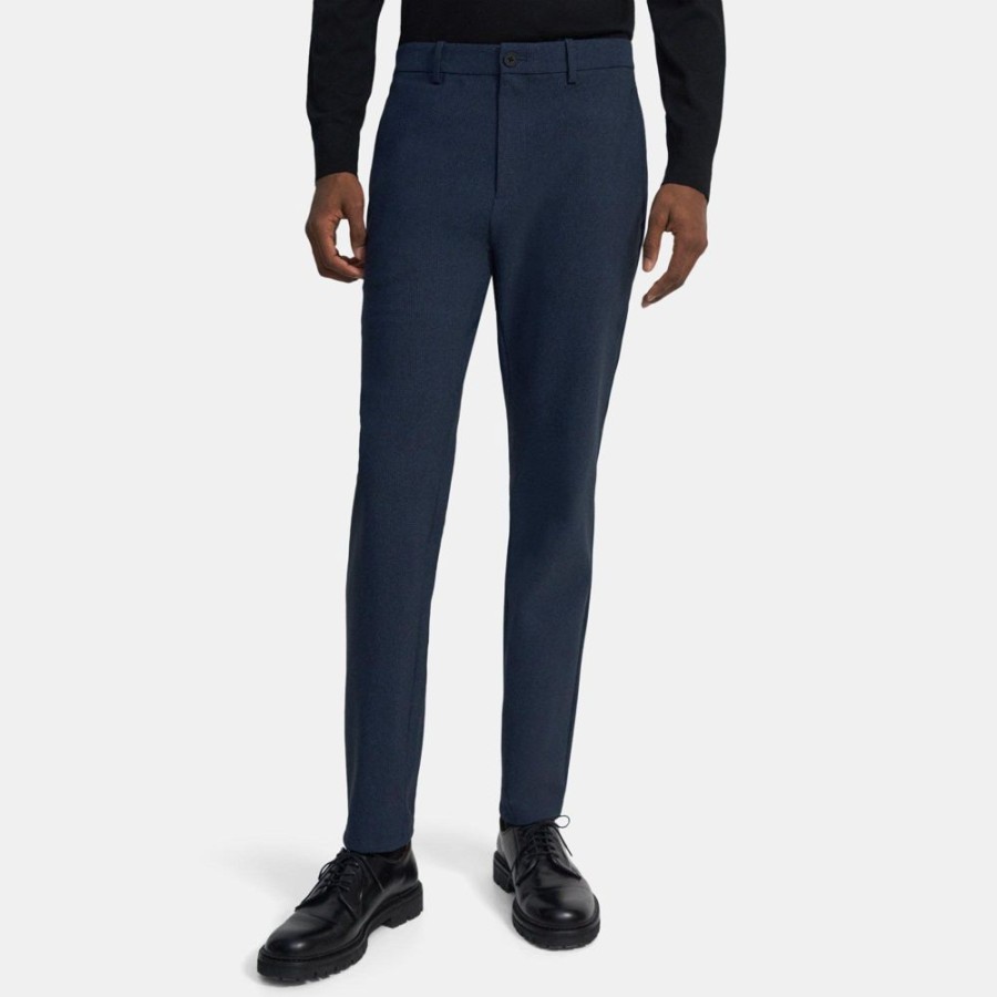 Men Theory Outlet | Classic-Fit Pant In Printed Performance Knit Blue Melange