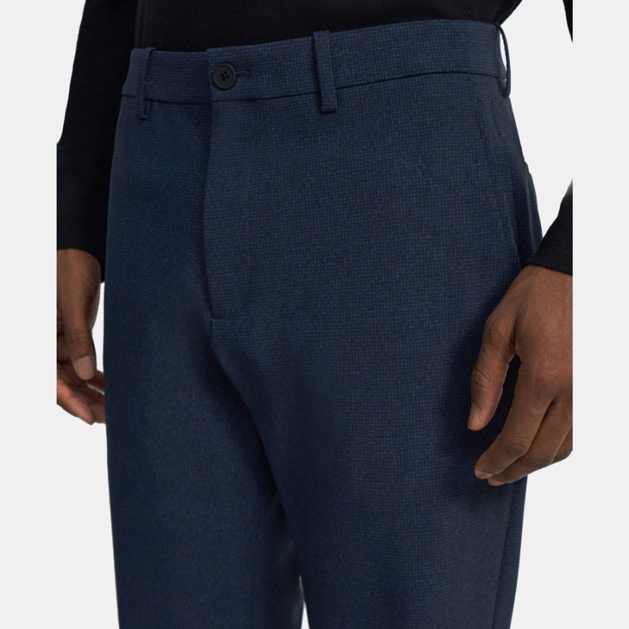 Men Theory Outlet | Classic-Fit Pant In Printed Performance Knit Blue Melange