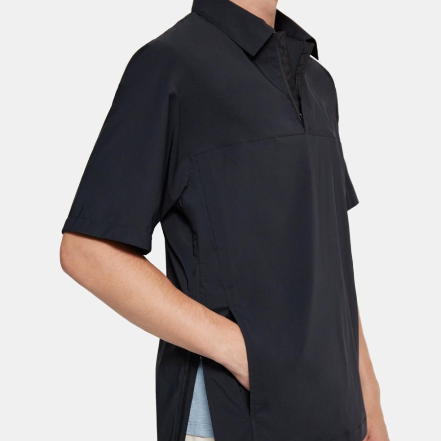 Men Theory Outlet | Polo Shirt In Recycled Nylon Black