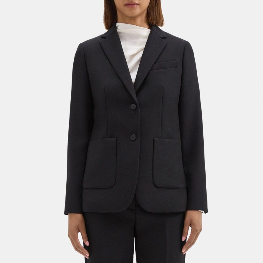 Women Theory Outlet | Classic Blazer In Wool-Blend Twill