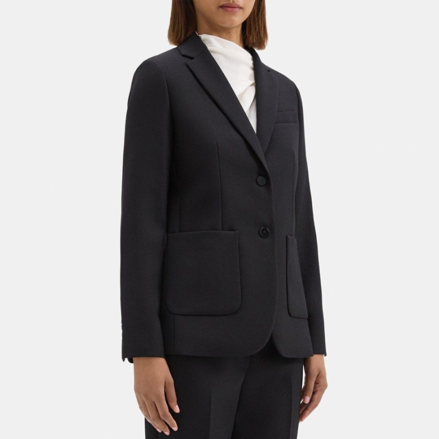 Women Theory Outlet | Classic Blazer In Wool-Blend Twill