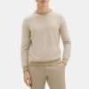 Men Theory Outlet | Crewneck Sweater In Organic Cotton Ivory/Bark