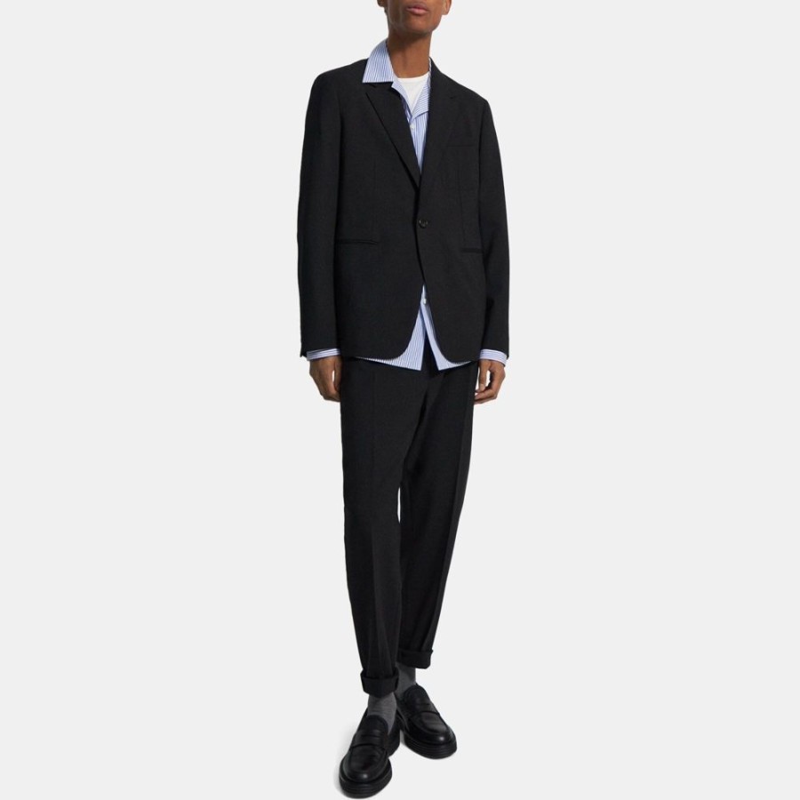 Men Theory Outlet | Wool Gabardine Tailored Blazer Black