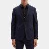 Men Theory Outlet | Unstructured Blazer In Grid Wool Dark Navy Multi