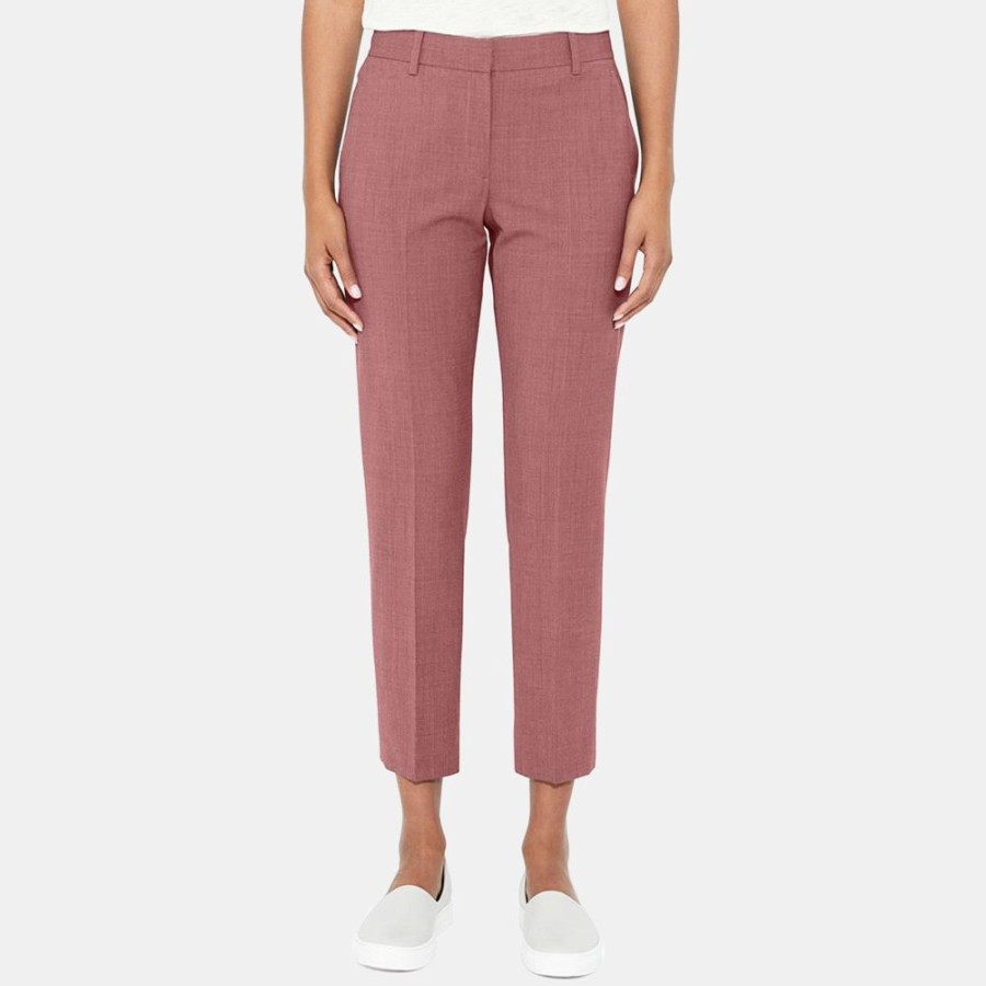 Women Theory Outlet | Slim Cropped Pant In Stretch Wool