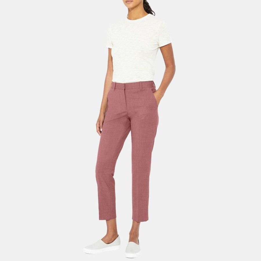 Women Theory Outlet | Slim Cropped Pant In Stretch Wool