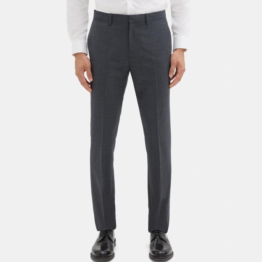 Men Theory Outlet | Slim-Fit Suit Pant In Checked Wool-Blend Dark Grey Multi