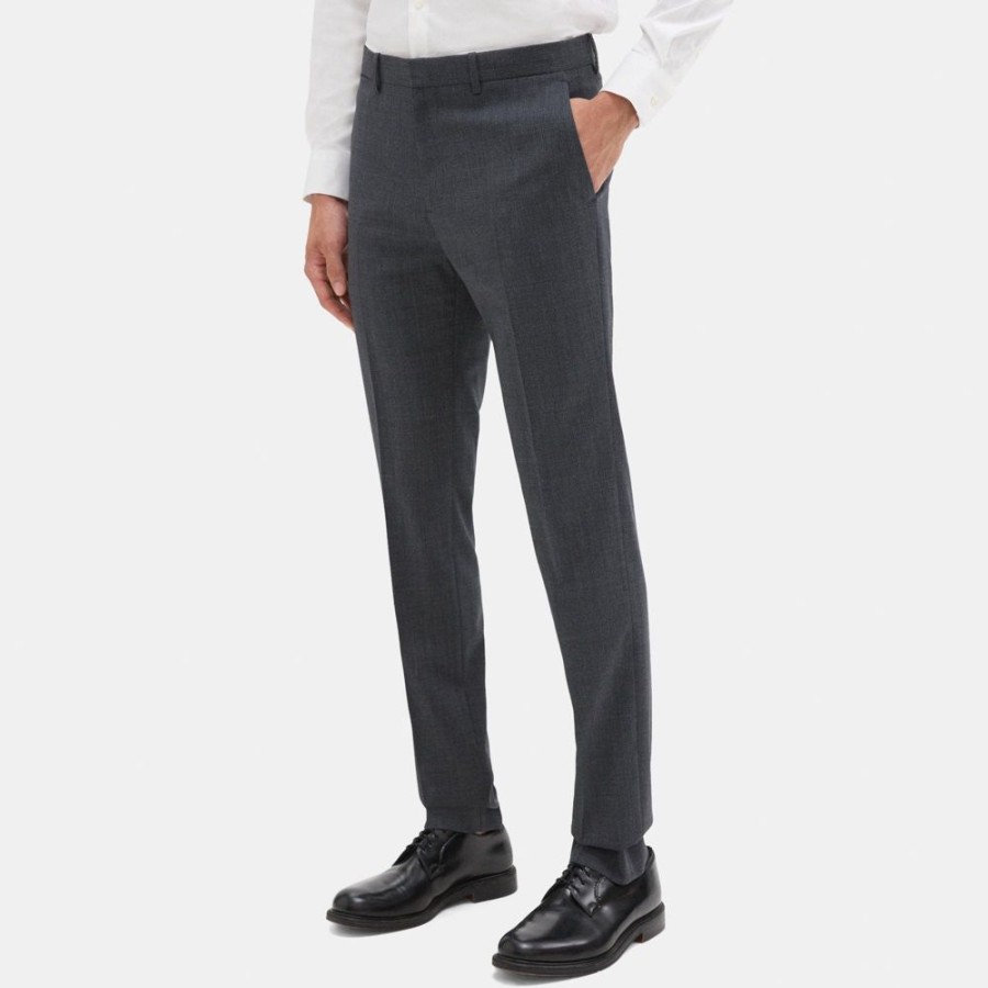 Men Theory Outlet | Slim-Fit Suit Pant In Checked Wool-Blend Dark Grey Multi