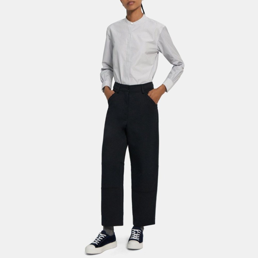 Women Theory Outlet | Cotton-Wool Twill Five-Pocket Pant Black