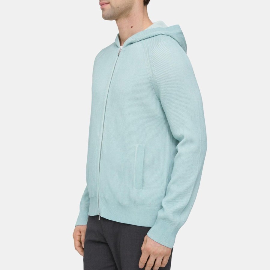 Men Theory Outlet | Zip-Up Hoodie In Cotton Stratus