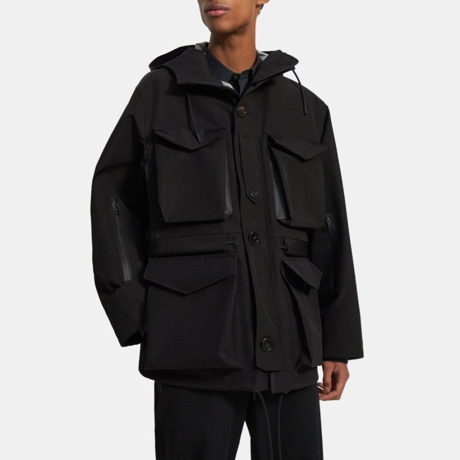 Men Theory Outlet | Backed Tech Military Jacket Black