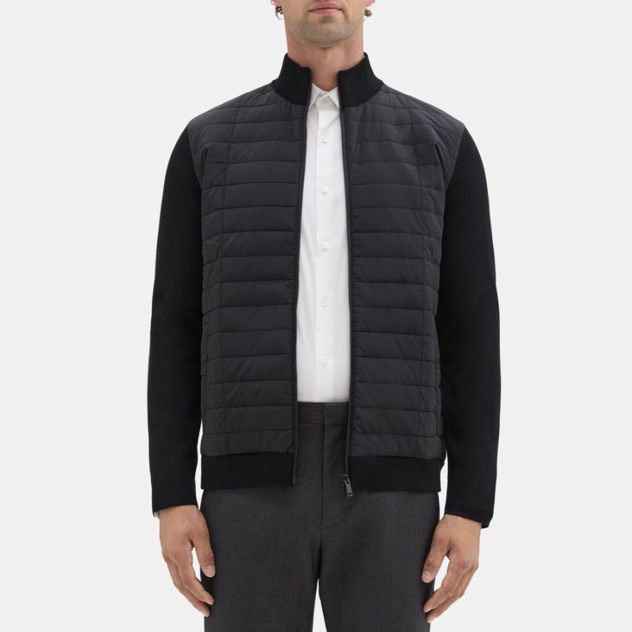 Men Theory Outlet | Zip Puffer Cardigan In Stretch Viscose