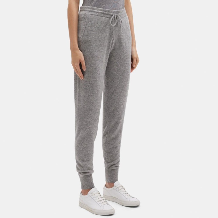 Women Theory Outlet | Jogger Pant In Wool-Cashmere Husky