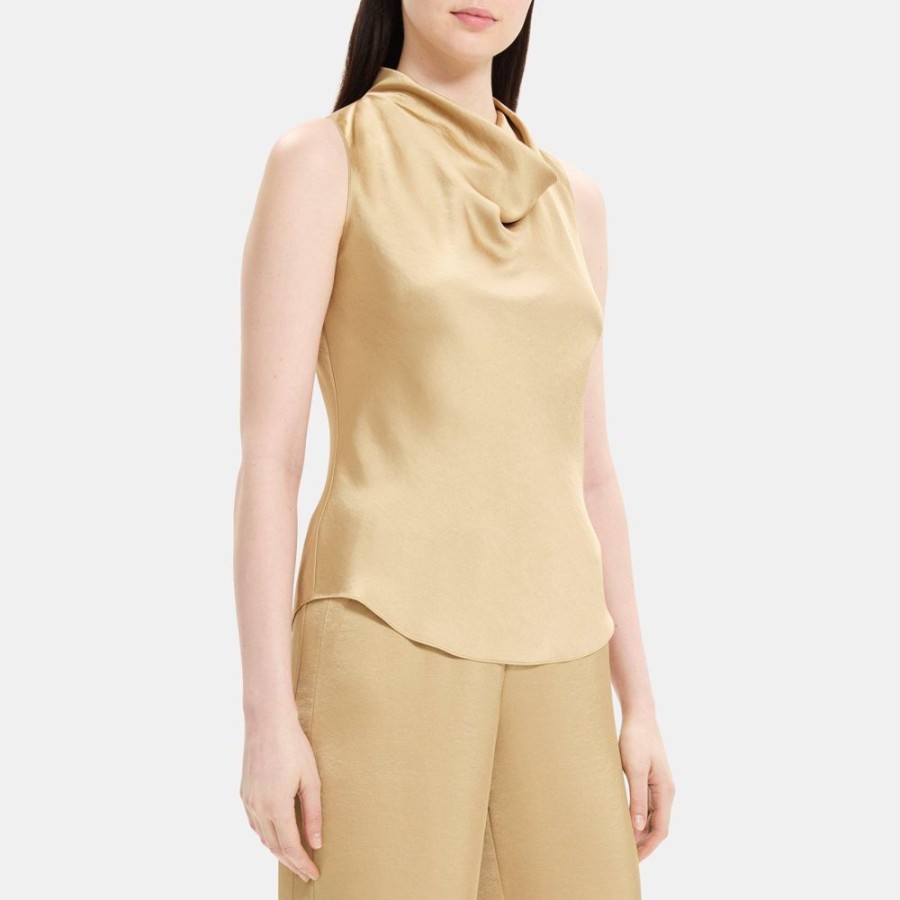 Women Theory Outlet | Cowl-Neck Top In Satin