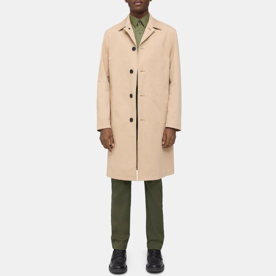 Men Theory Outlet | Caban Coat In Stretch Cotton Rye