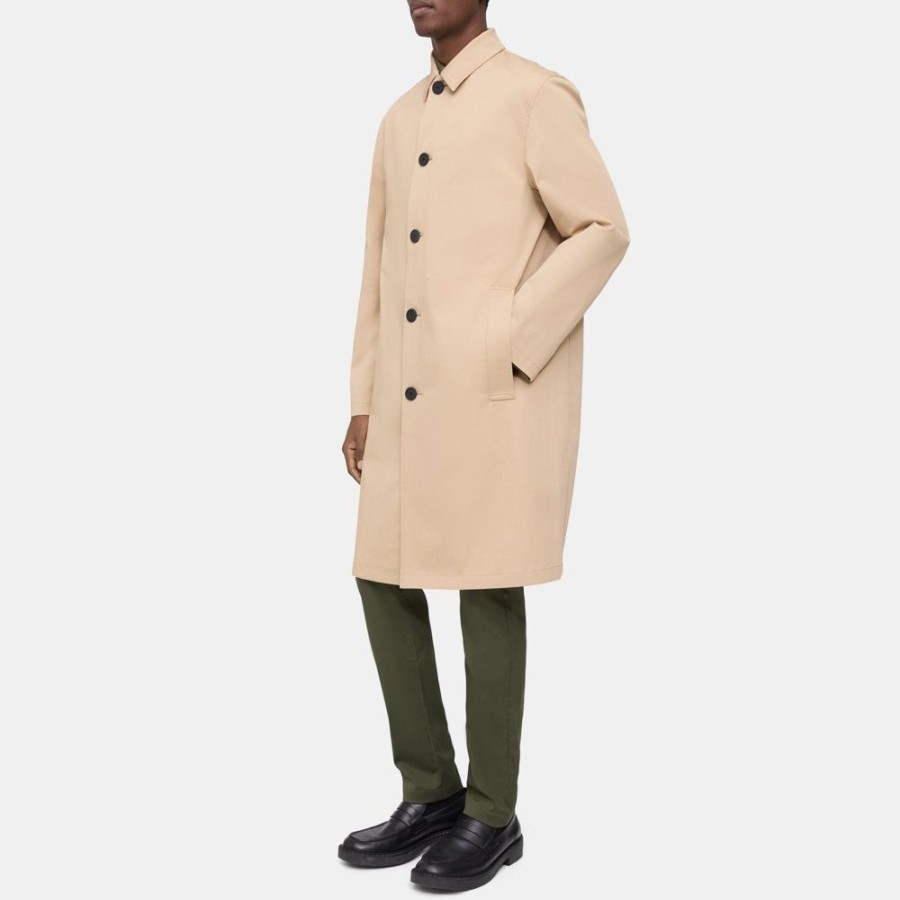 Men Theory Outlet | Caban Coat In Stretch Cotton Rye