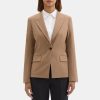 Women Theory Outlet | Angled Blazer In Sevona Stretch Wool Camel