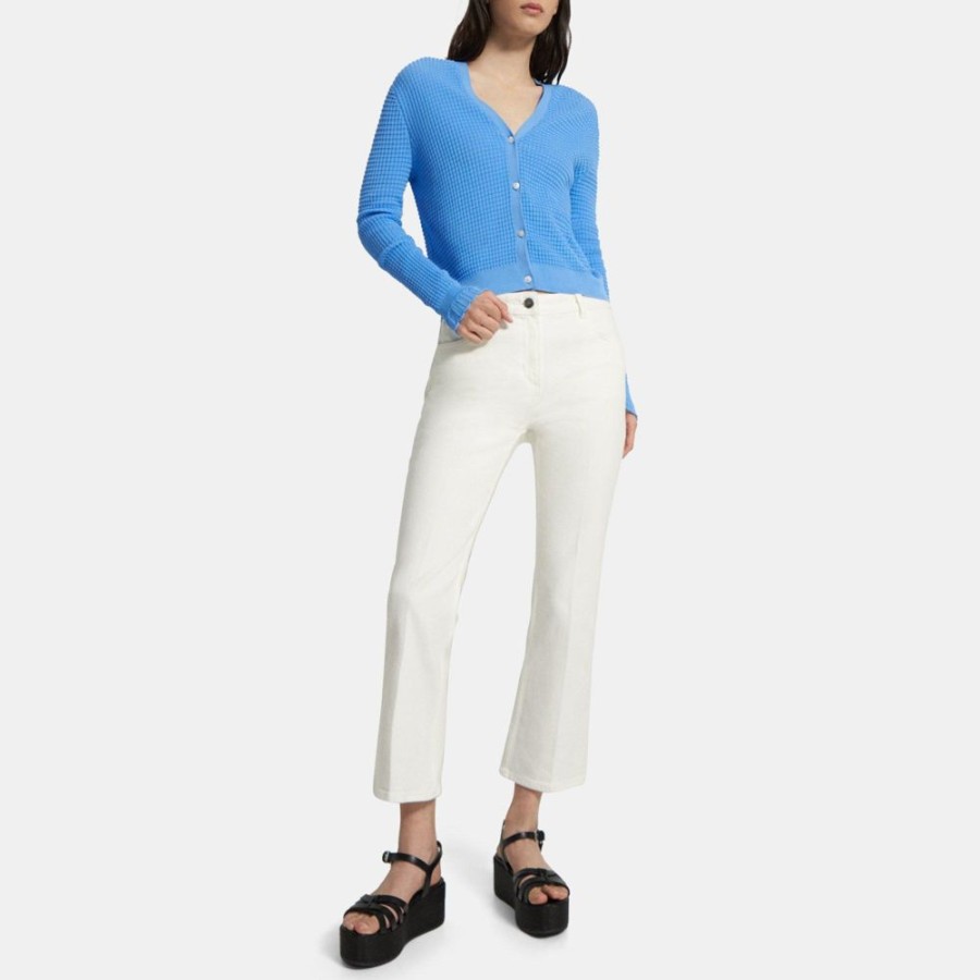 Women Theory Outlet | Slim Cropped Pant In Washed Denim White