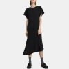 Women Theory Outlet | Asymmetrical Silk Georgette Dress Black