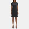 Women Theory Outlet | Sheath Dress In Plaid Knit Ponte Black Multi