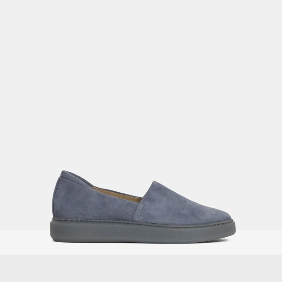 Women Theory Outlet | Stitched Slip-On Sneaker In Suede Dark Soft Lilac