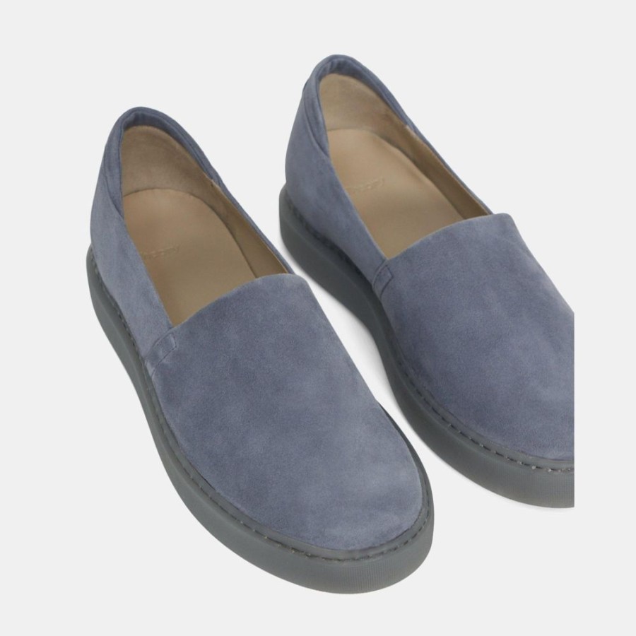 Women Theory Outlet | Stitched Slip-On Sneaker In Suede Dark Soft Lilac