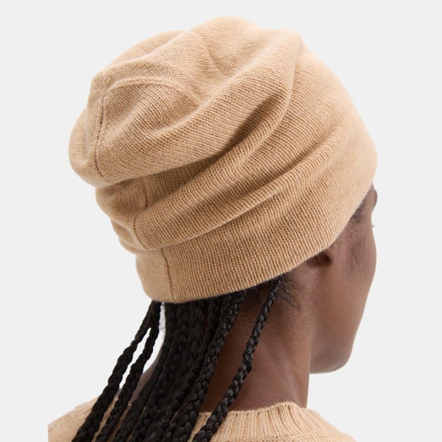 Women Theory Outlet | Beanie In Cashmere Medium Camel/Ash Mouline