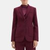 Women Theory Outlet | Classic Blazer In Wool-Blend Twill Bordeaux