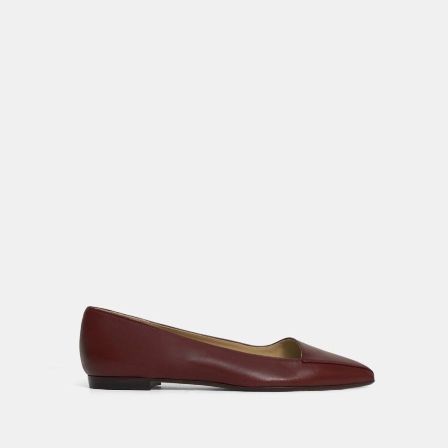 Women Theory Outlet | Pointed Flat In Leather