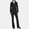 Women Theory Outlet | Double-Breasted Blazer In Stretch Wool Black