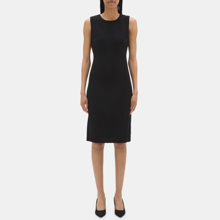 Women Theory Outlet | Sheath Dress In Crepe Black