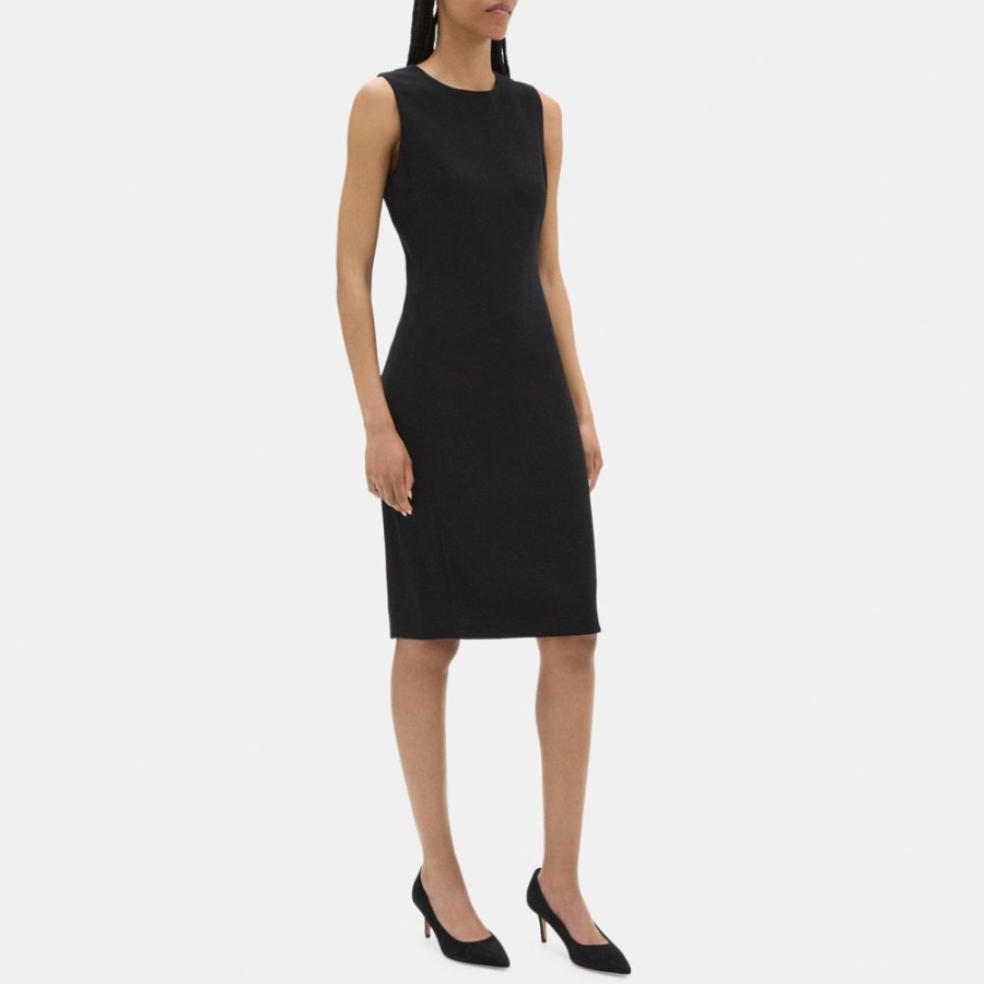 Women Theory Outlet | Sheath Dress In Crepe Black