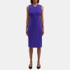 Women Theory Outlet | Midi Sheath Dress In Crepe Blue Iris