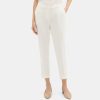 Women Theory Outlet | Cropped Slim Pull-On Pant In Crepe Ivory