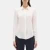 Women Theory Outlet | Tailored Shirt In Silk Georgette Ivory