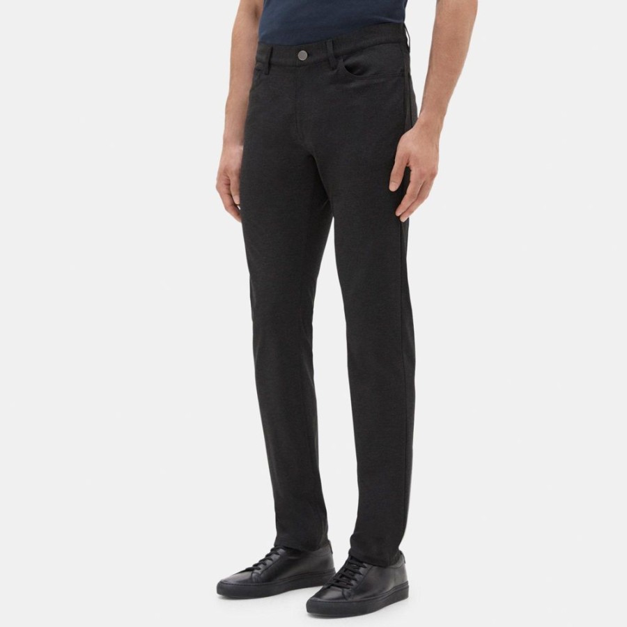 Men Theory Outlet | Slim-Fit Five-Pocket Jean In Tech Ponte Dark Charcoal Grey