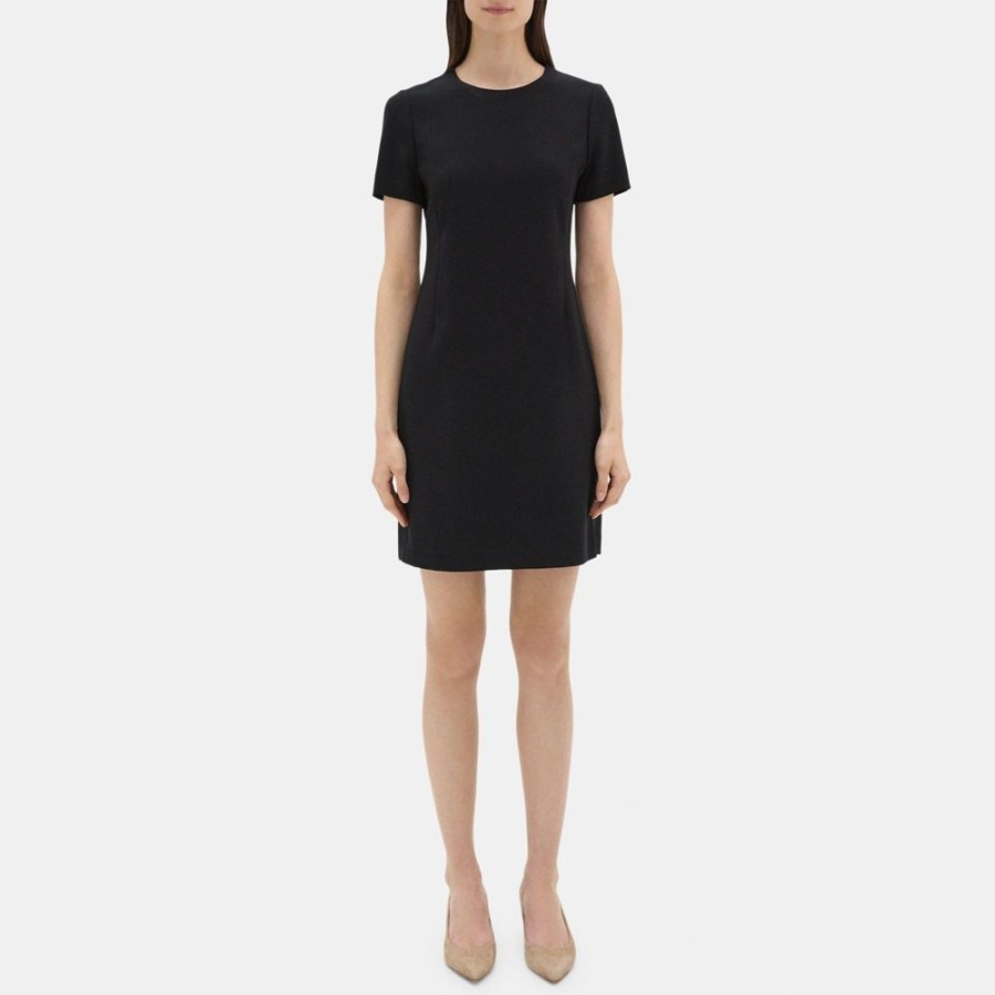 Women Theory Outlet | Sheath Dress In Crepe Black