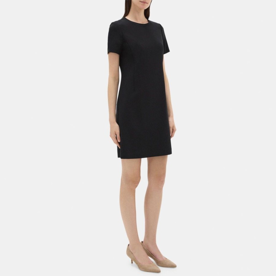 Women Theory Outlet | Sheath Dress In Crepe Black