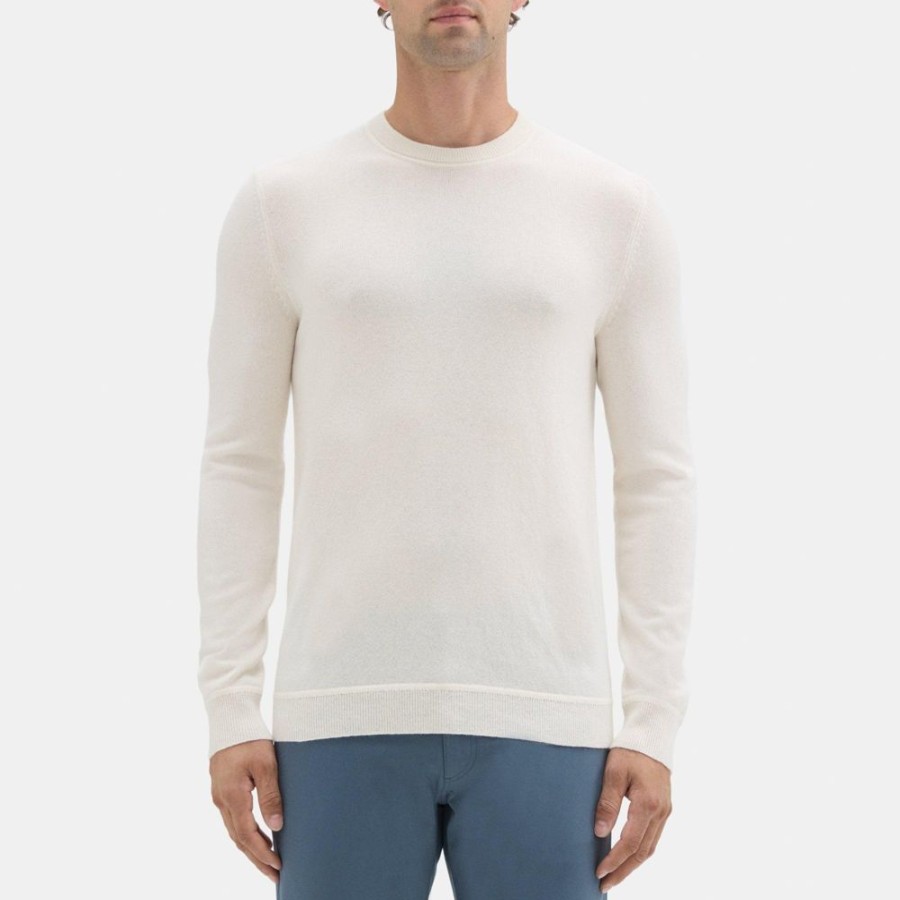 Men Theory Outlet | Crewneck Sweater In Cashmere Ivory