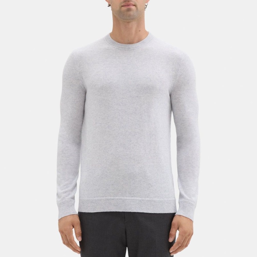 Men Theory Outlet | Crewneck Sweater In Cashmere Whale Grey